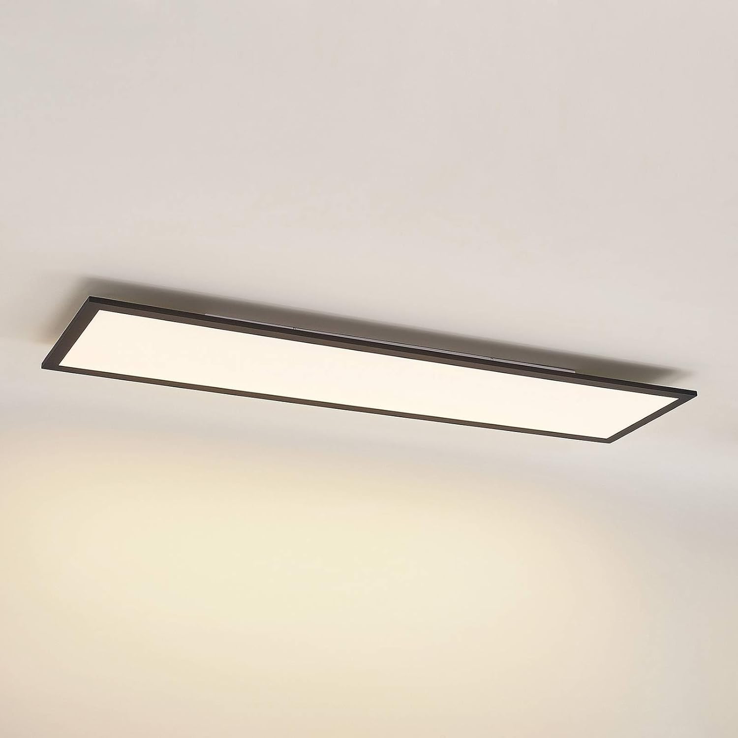 Lindby LED Panel Nelios dimmbar mit Leselampe (Modern) in Schwarz aus Aluminium (1 flammig,) - Bürolampe Deckenlampe Deckenleuchte Lampe Wohnzimmerleuchte