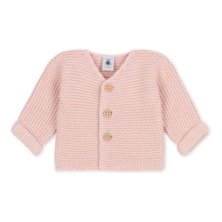 Petit Bateau Cardigan Tricot Point Mousse Clothilde | Rose