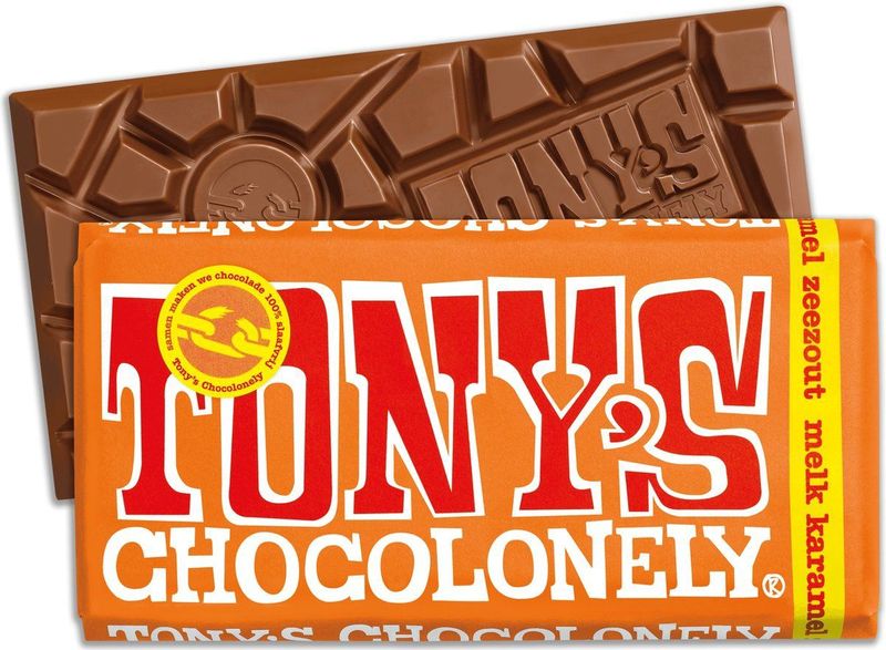 Tony' Chocolonely Chocolade Reep Melk Karamel Zeezout Melkchocolade Reep