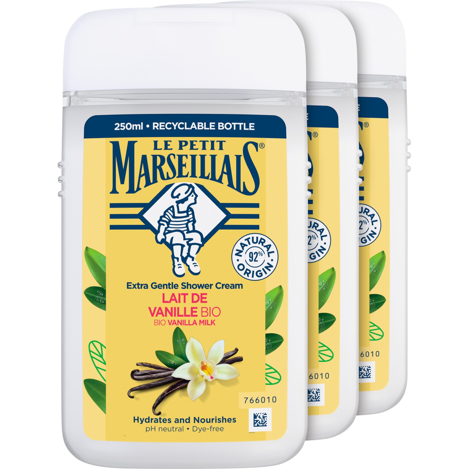 Le Petit Marseillais Duschgel Vanillemilch 3 x 250 ml