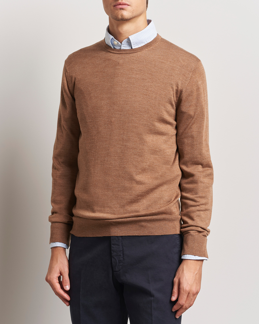 Charles Tyrwhitt Pure Merino Crew Neck Jumper Sand