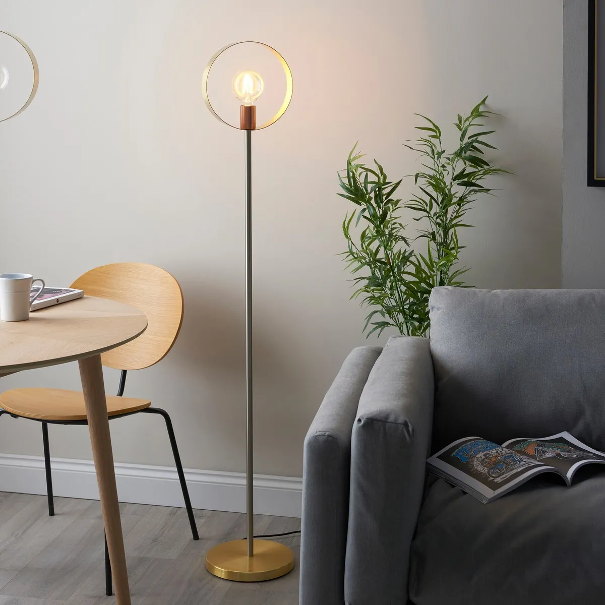 Endon Lampadaire Complet - Laiton/Nickel