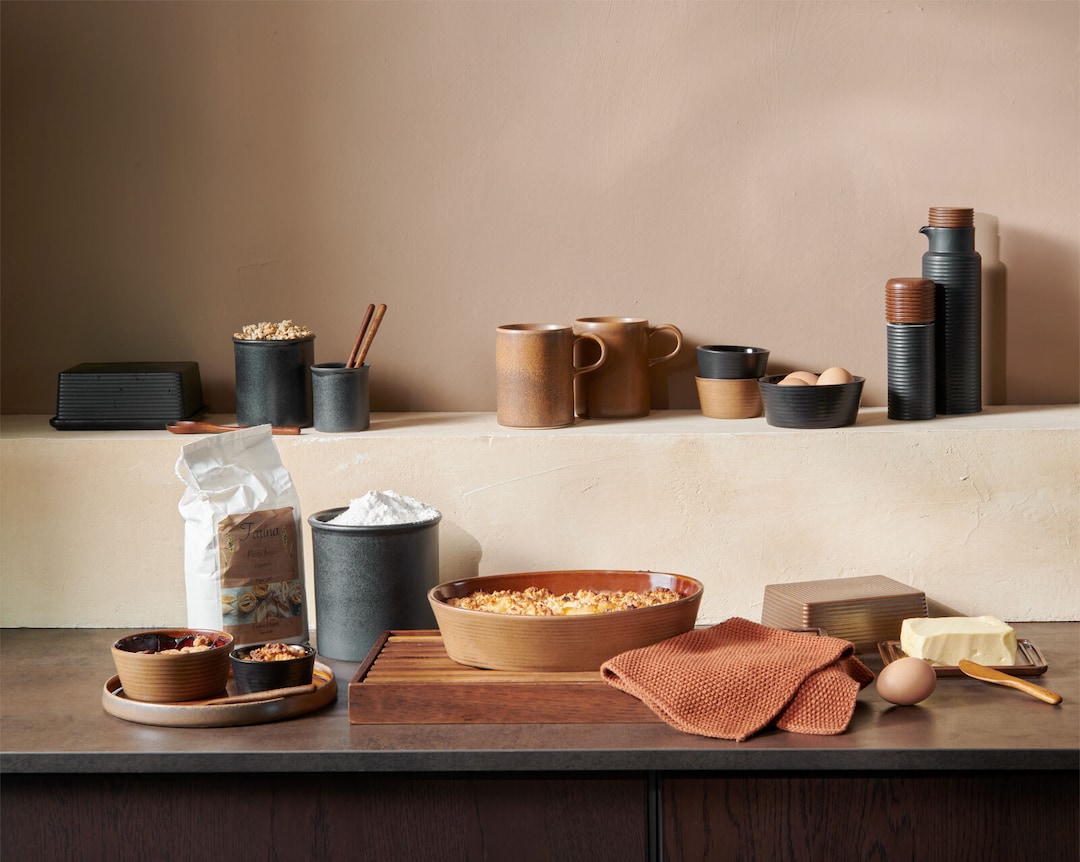 ASA Butterdose KITCHEN ART Porzellan schwarz matt