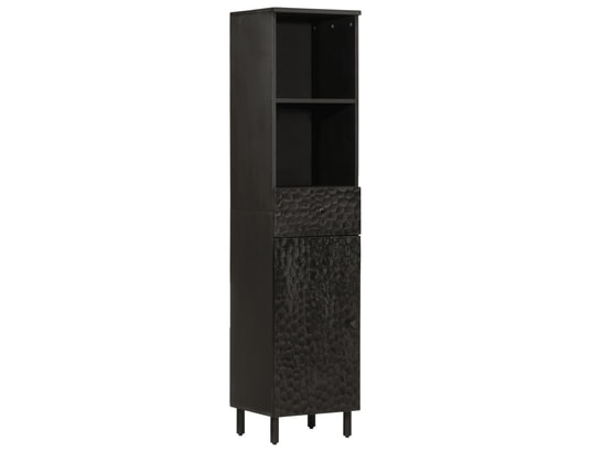 VIDAXL - Armoire de salle de bain noir 38x33x160 cm bois massif mangu...