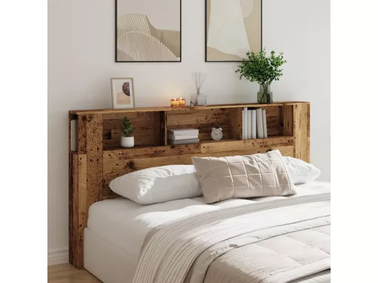 Armoire de tête de lit vieux bois 200x18,5x102,5 cm