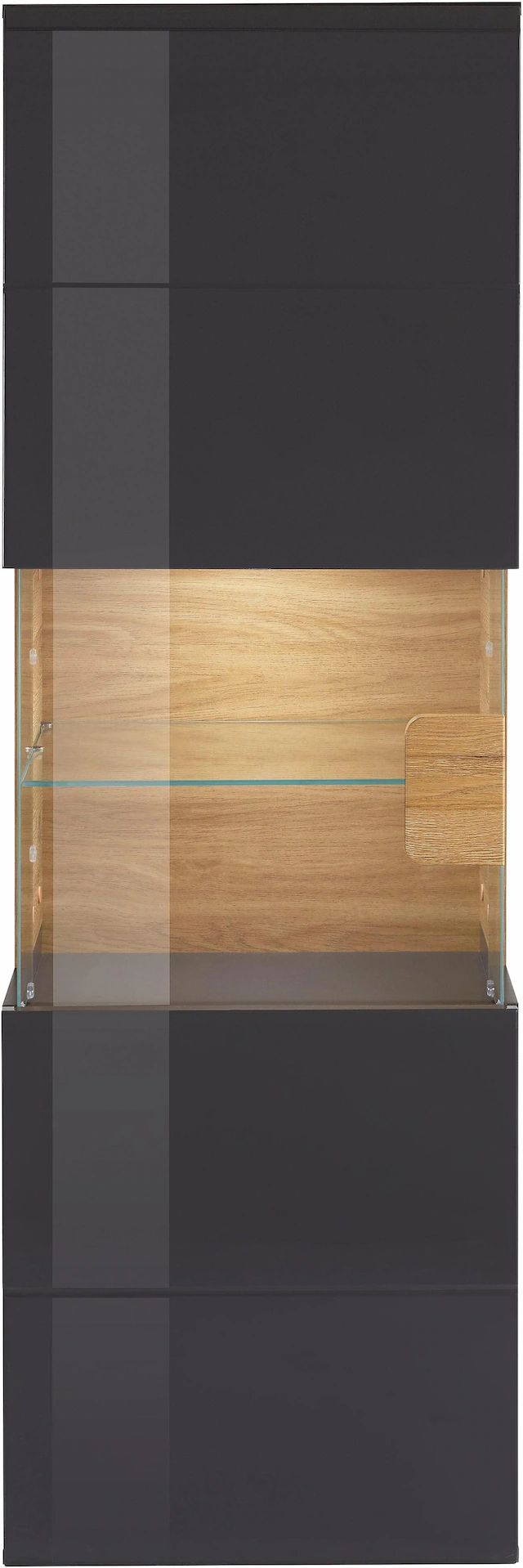 GOODproduct Hängevitrine »Toledo,Höhe 159 cm trendige Glasvitrine mit dekorative MDF-Front« Vitrine mit Glasfront, ohne Beleuchtung, viel Stauraum, hochglanz