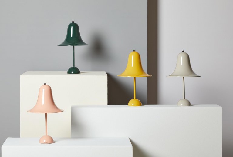 Verpan Pantop tafellamp zand grijs