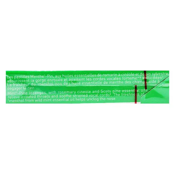 Pastilhas para garganta Puressentiel sabor menta e pinho, 20 unidades