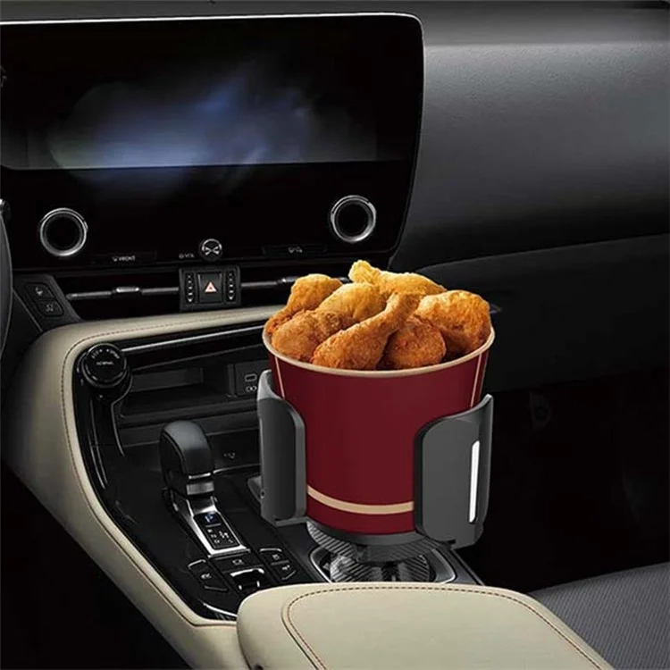 (7.5-14cm) Universal Verstellbarer KFZ Auto Getränkehalter passend für Becher und Flaschen - Schwarz