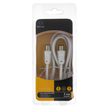 Q-Link coax kabel 3CV2 HF 1 meter stekker rechtwit