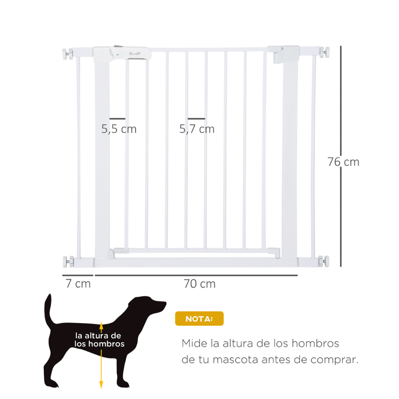 Portão de segurança extensível para animais de estimação PawHut