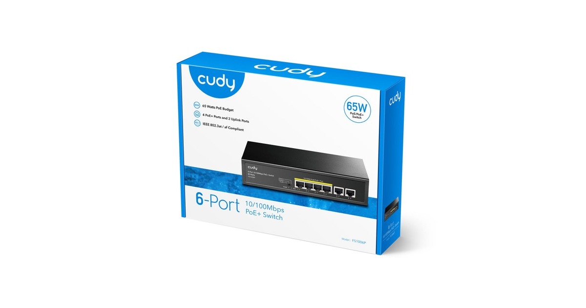 Cudy6-Port 10/100M PoE+ Switch  (Zwart)