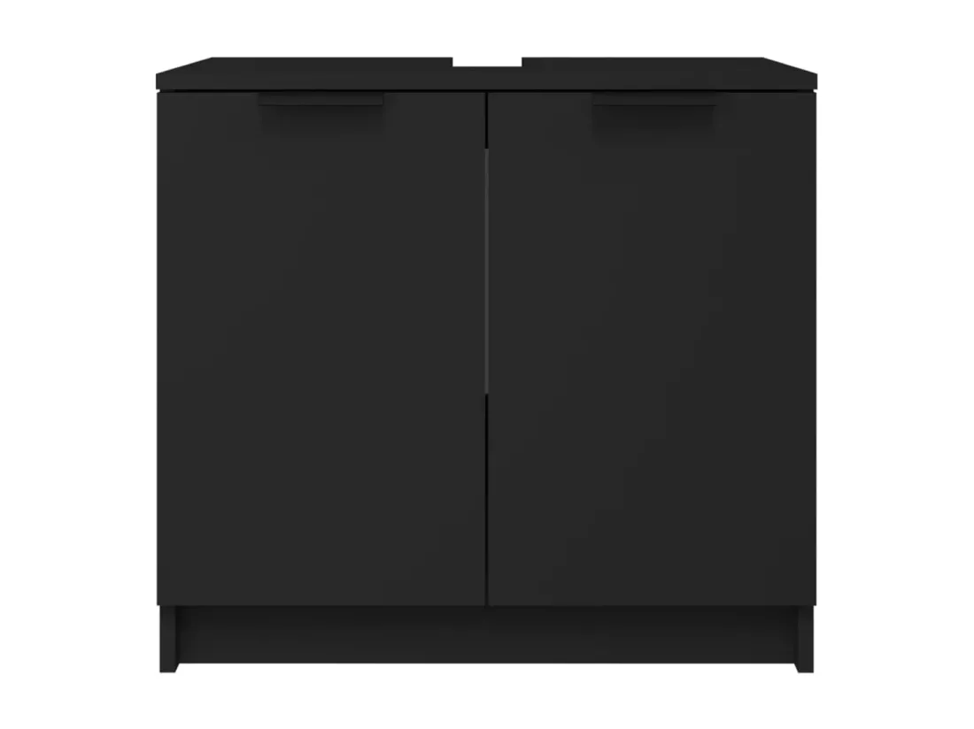 Armoire de salle de bain Noir 64,5x33,5x59 cm Bois d'ingénierie