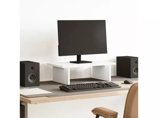 Support de moniteur blanc 50x27x15 cm bois d'ingénierie