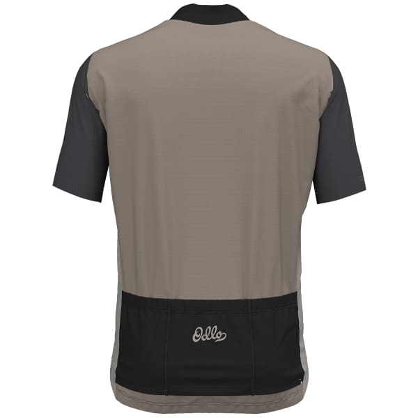 Maillot vélo ODLO ESSENTIAL ODLO PRINT S/U COLLAR S/S FULL ZIP BLACK