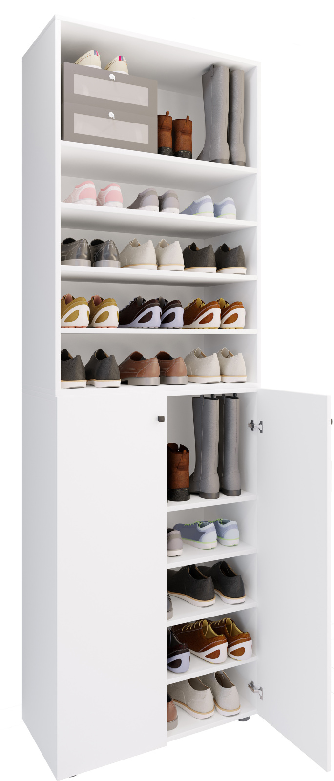 Schuhschrank LONA XL - weiß - 5 offene Fächer