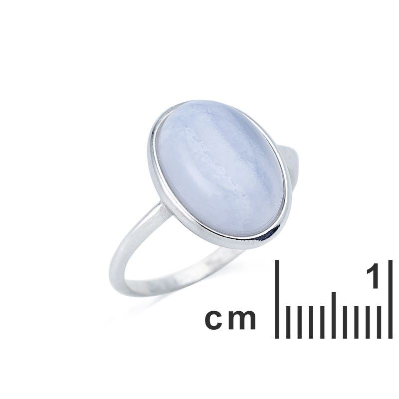 Bague argent 925 Agate blue lace naturelle