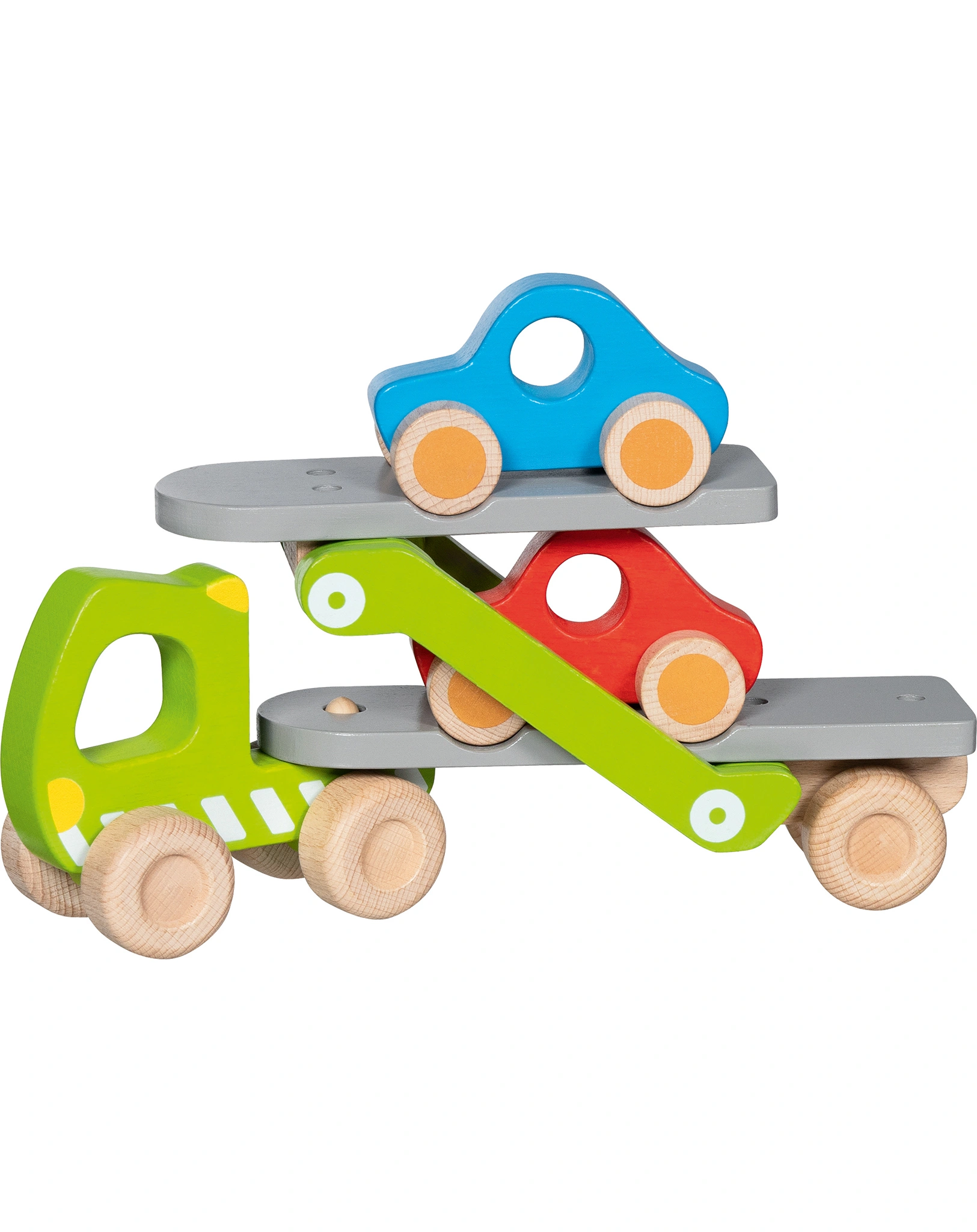 Holz-Auto TRANSPORTER mit 2 Fahrzeugen