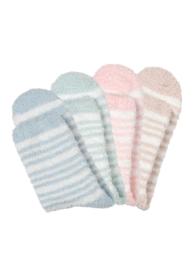 LASCANA Kuschelsocken Packung, 4 Stk. tlg. aus weicher und warmer Flausch-Qualität