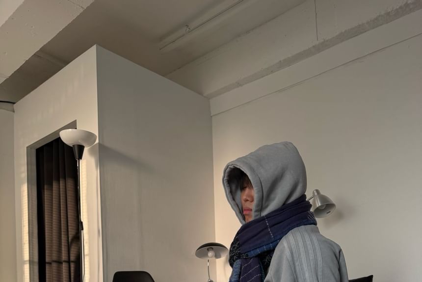 SeoulPop - Unisex gestreepte, gewassen, losse hoodie