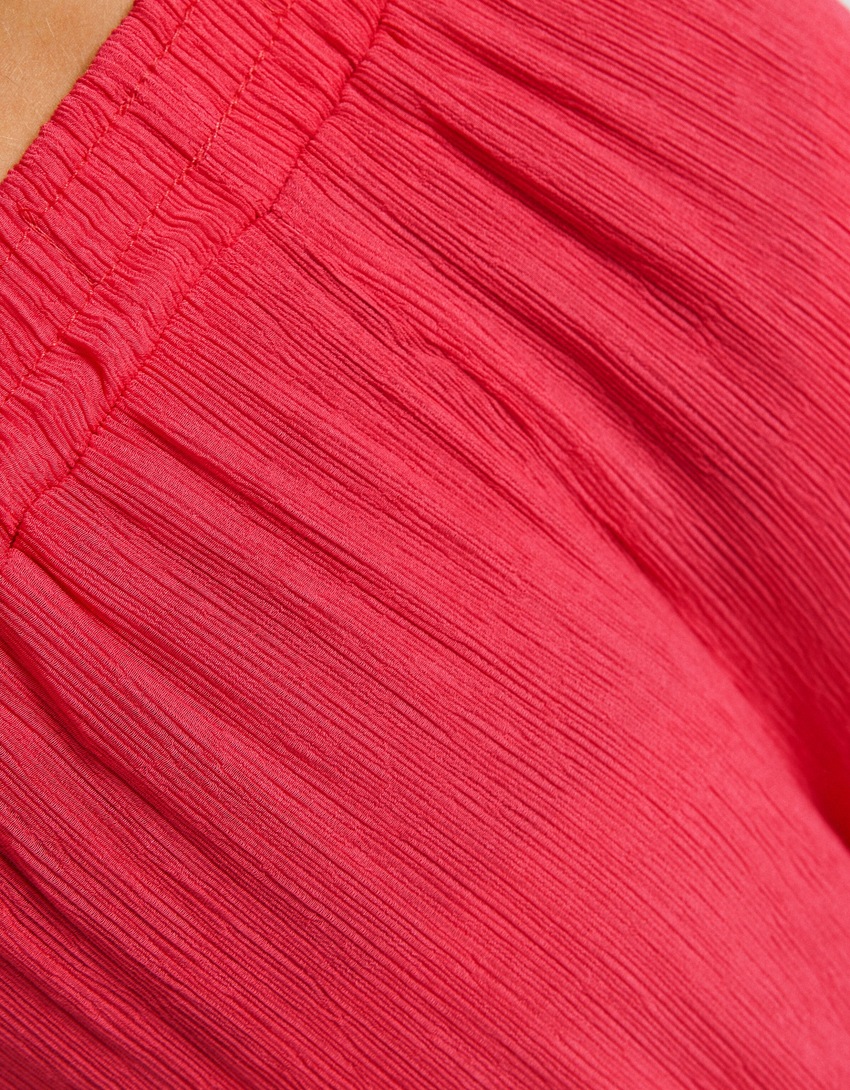 Calças de crepe de pernas largas