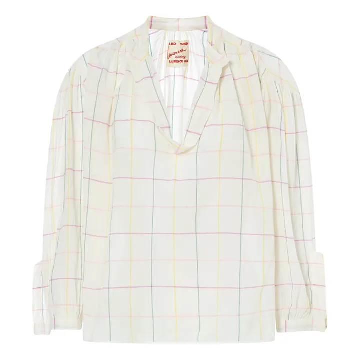 Laurence Bras Blouse Julette Carreaux | Blanc