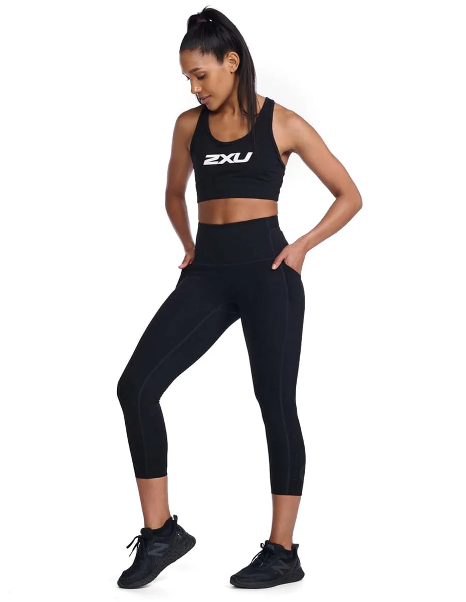2XU Women's Form Stash Hi-Rise Compression 7/8 Black/Black
