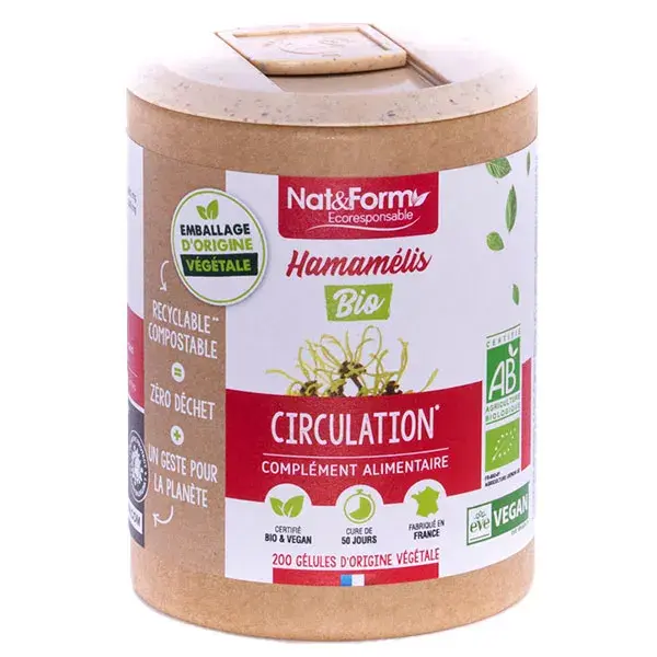 Nat & Form Hamamélis Orgânica Ecológica - 200 cápsulas