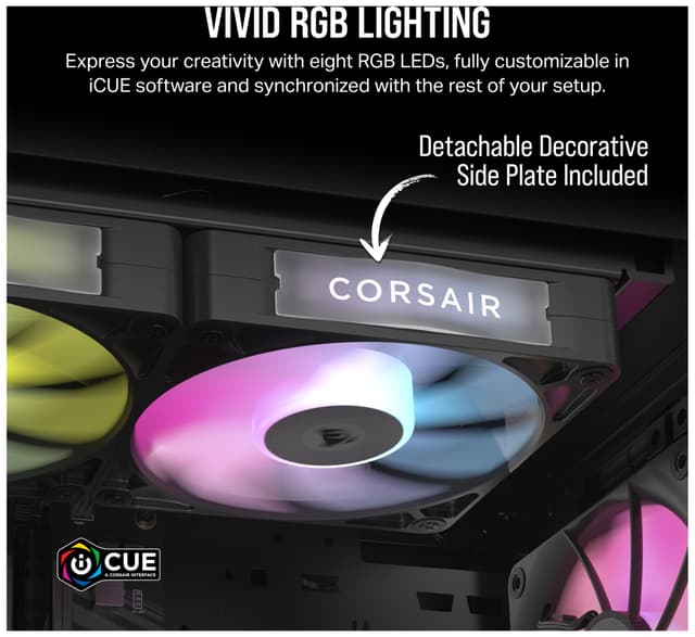 Corsair iCUE LINK RX140 RGB 140mm PWM-udvidelsesblæser (sort)