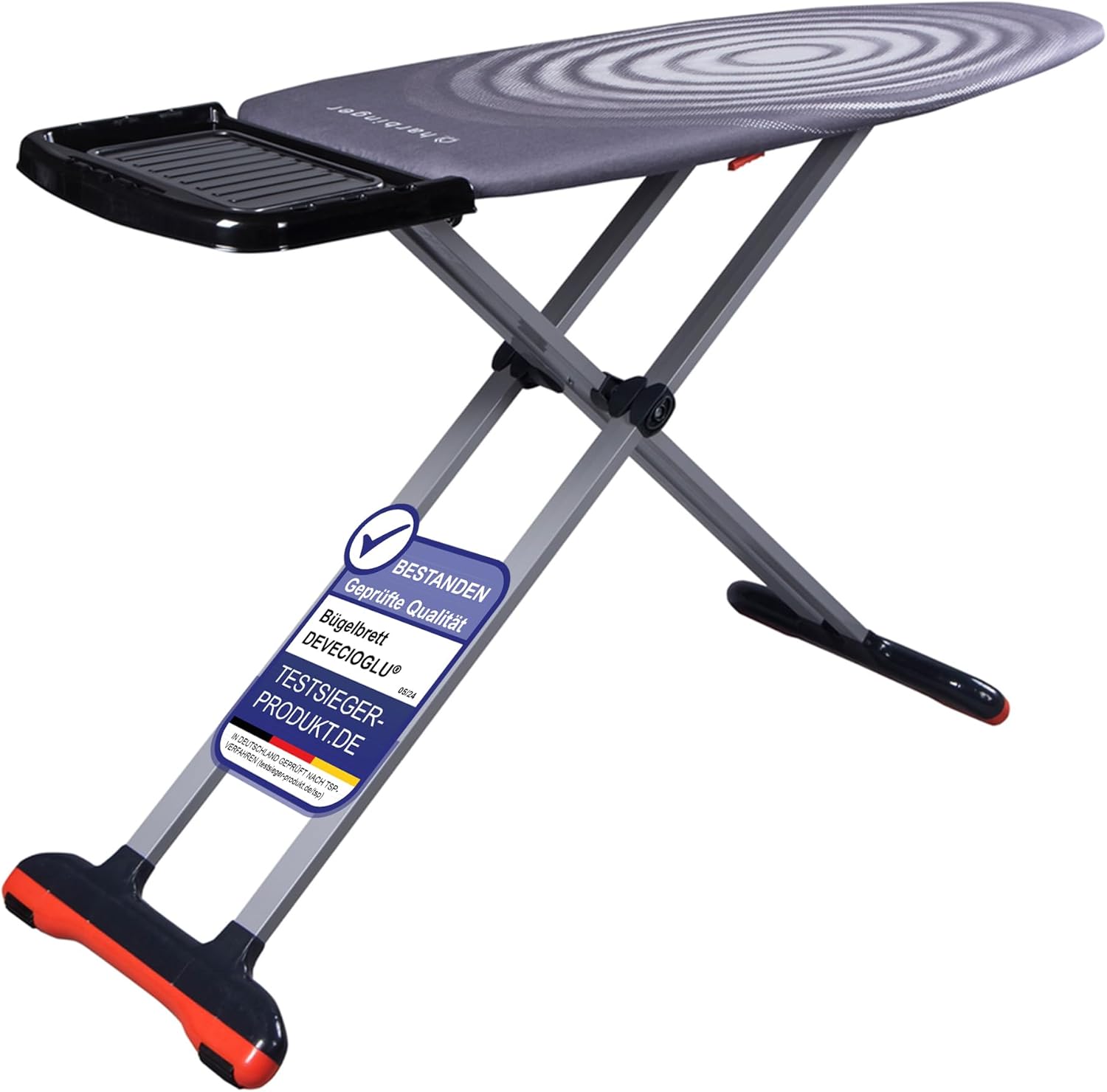 DEVECIOĞLU Bügelbrett 127x46cm - XL Bügeltisch für Dampfbügelstation, Bügelbrett Groß, klappbarer Bügeltisch, höhenverstellbar, Ironing Board, (MM126)