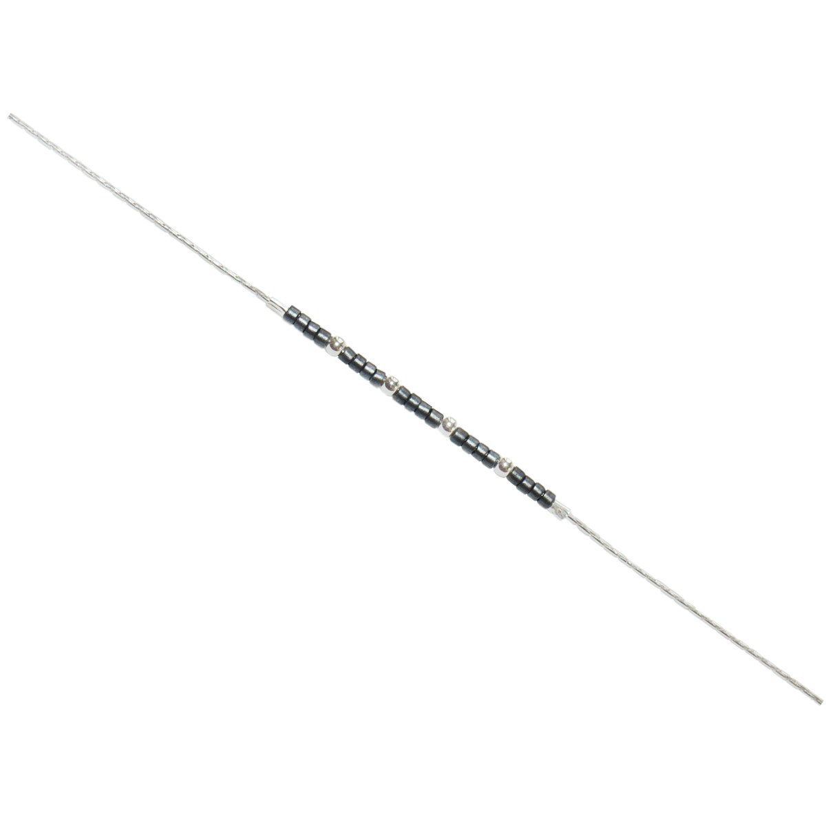 Bracelet  chaîne fine délicate  perles miyuki argent  925