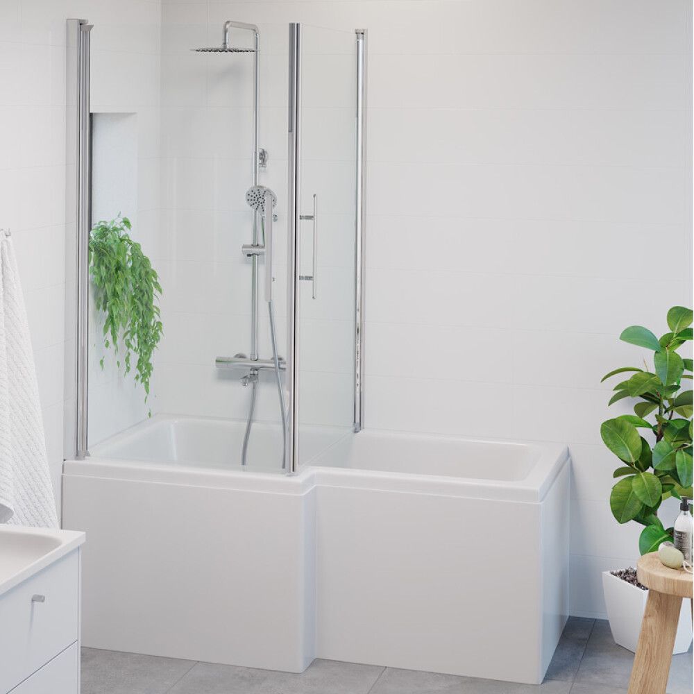BADEKARSVEGG CAMARGUE SKÄRGÅRD KROM KLARGLASS 80X150CM