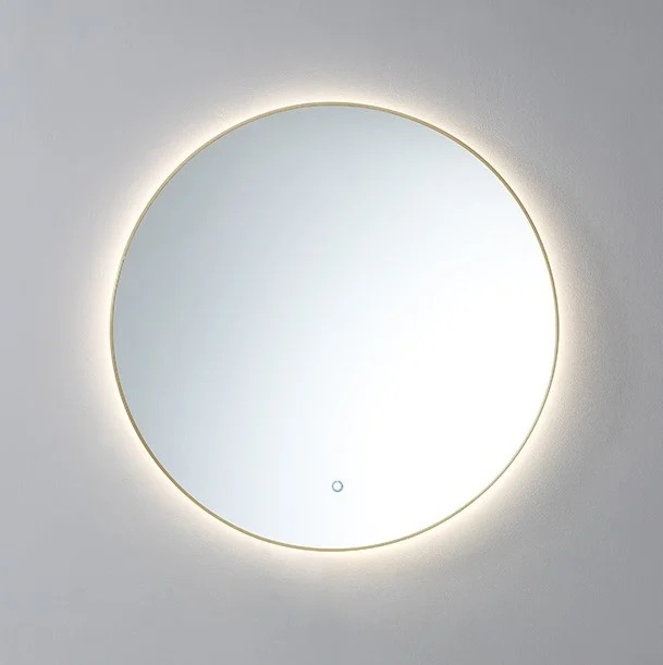Lambini Designs Rodo ronde spiegel 60cm met indirecte dimbare verlichting messing geborsteld