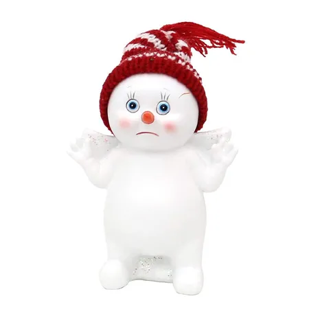 Sigro Polyresin Schneekinder mit Strickmütze rot/weiß stehend, 1 Stück, 2-fach sortiert