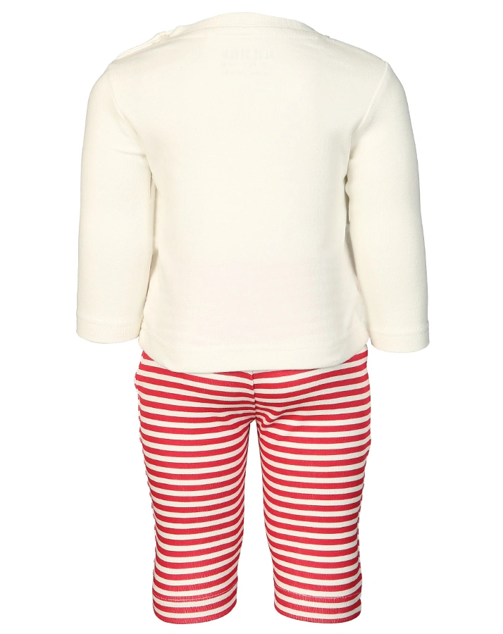 Langarmshirt FIRST CHRISTMAS mit Leggings in offwhite/rot