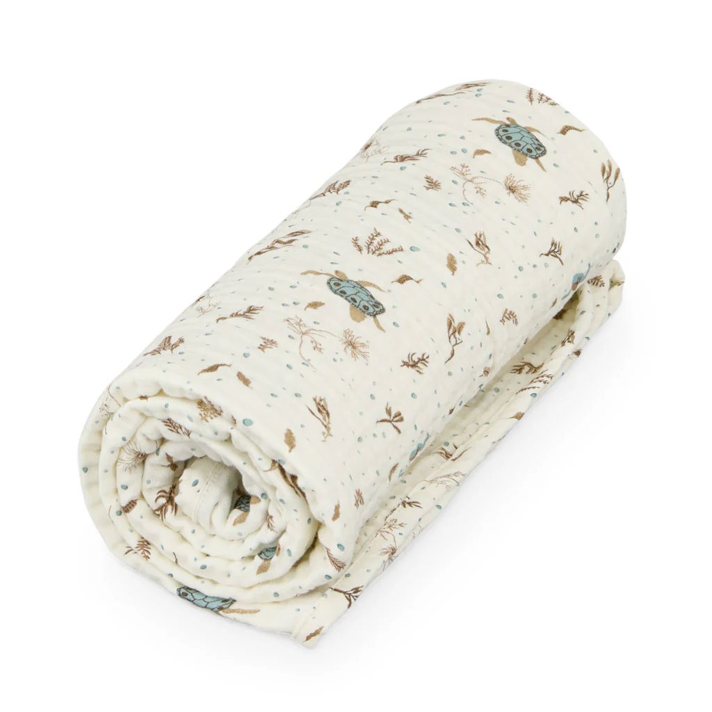 Muslin Babytæppe - GOTS - Sea Garden