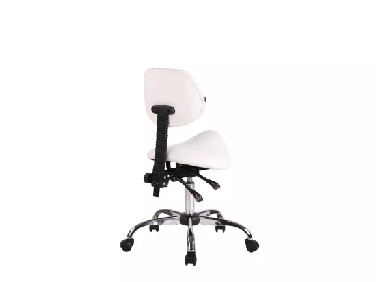 Tabouret de bureau - Similicuir & Métal chromé - Blanc - Stuttgart