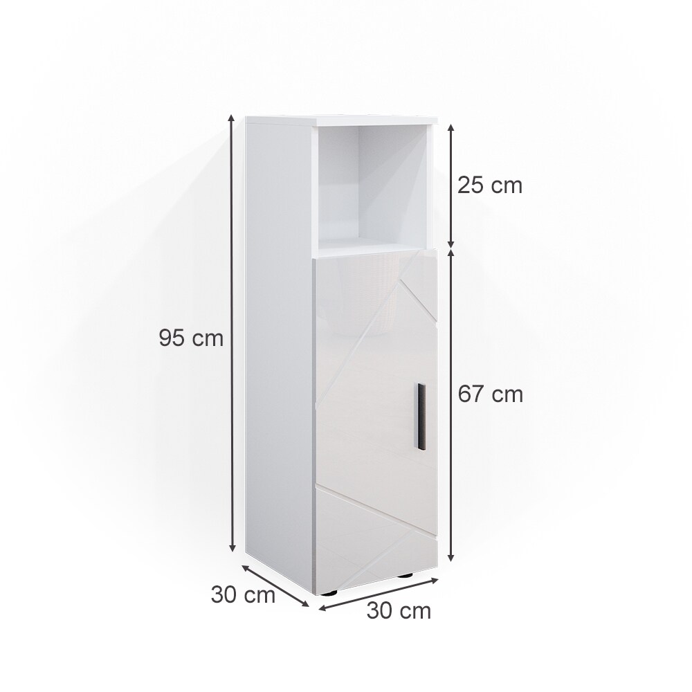 Vicco Midischrank Badschrank Badezimmerschrank Irma 3 Fächer 1 Tür Weiß /HGL
