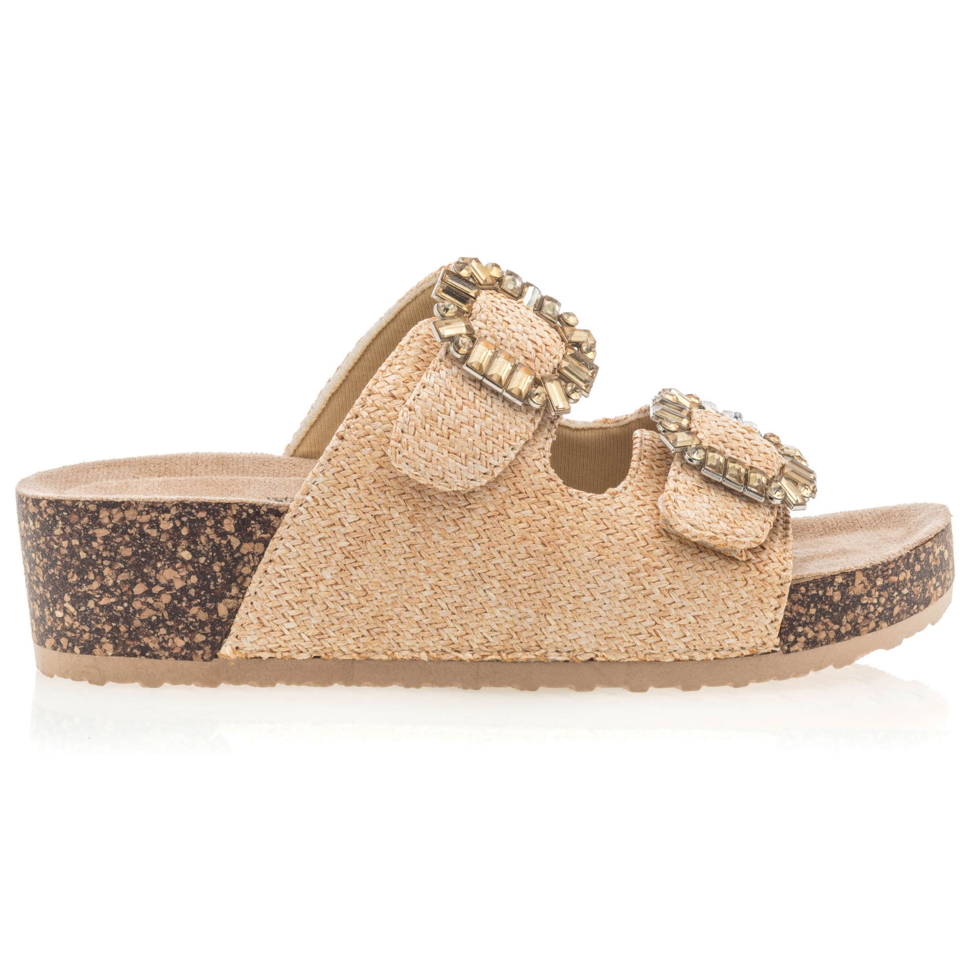 Mules semelle liège Femme beige