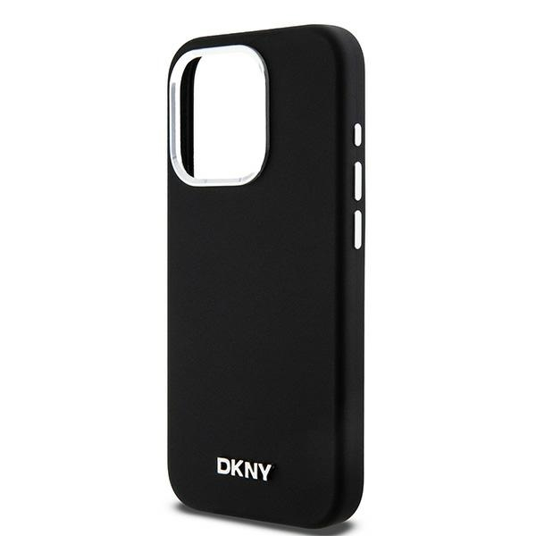 iPhone 15 Pro MagSafe Silikon Hülle Case Metal Logo (DKHMP15LSMCHLK) - Schwarz