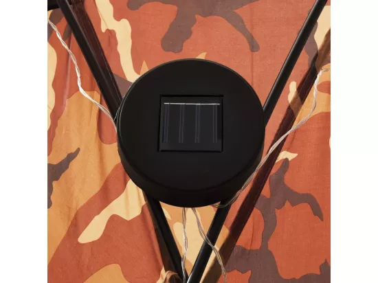 Tente de réception avec LED et 4 parois 3,6x3,6x2,3m Camouflage