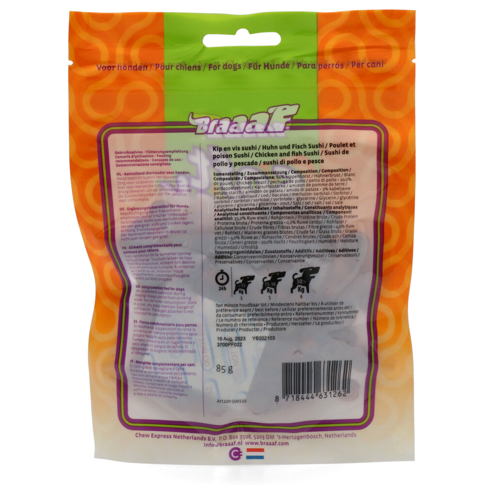 Braaaf Sushi Kip - Vis85 gr