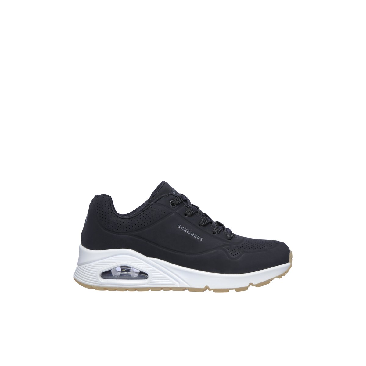 2X les points-Uno_soa-l-Baskets - Talon plat - Noir/Blanc