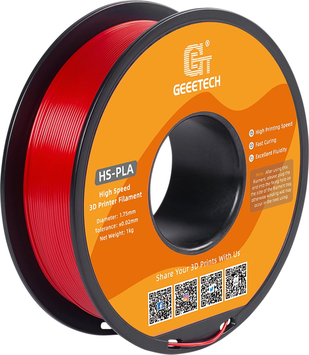GEEETECH  HS-PLA Red, 1,75 mm / 1000 g    Das Filament für Top-Leistung &  blitzschnelle Ergebnisse in Red