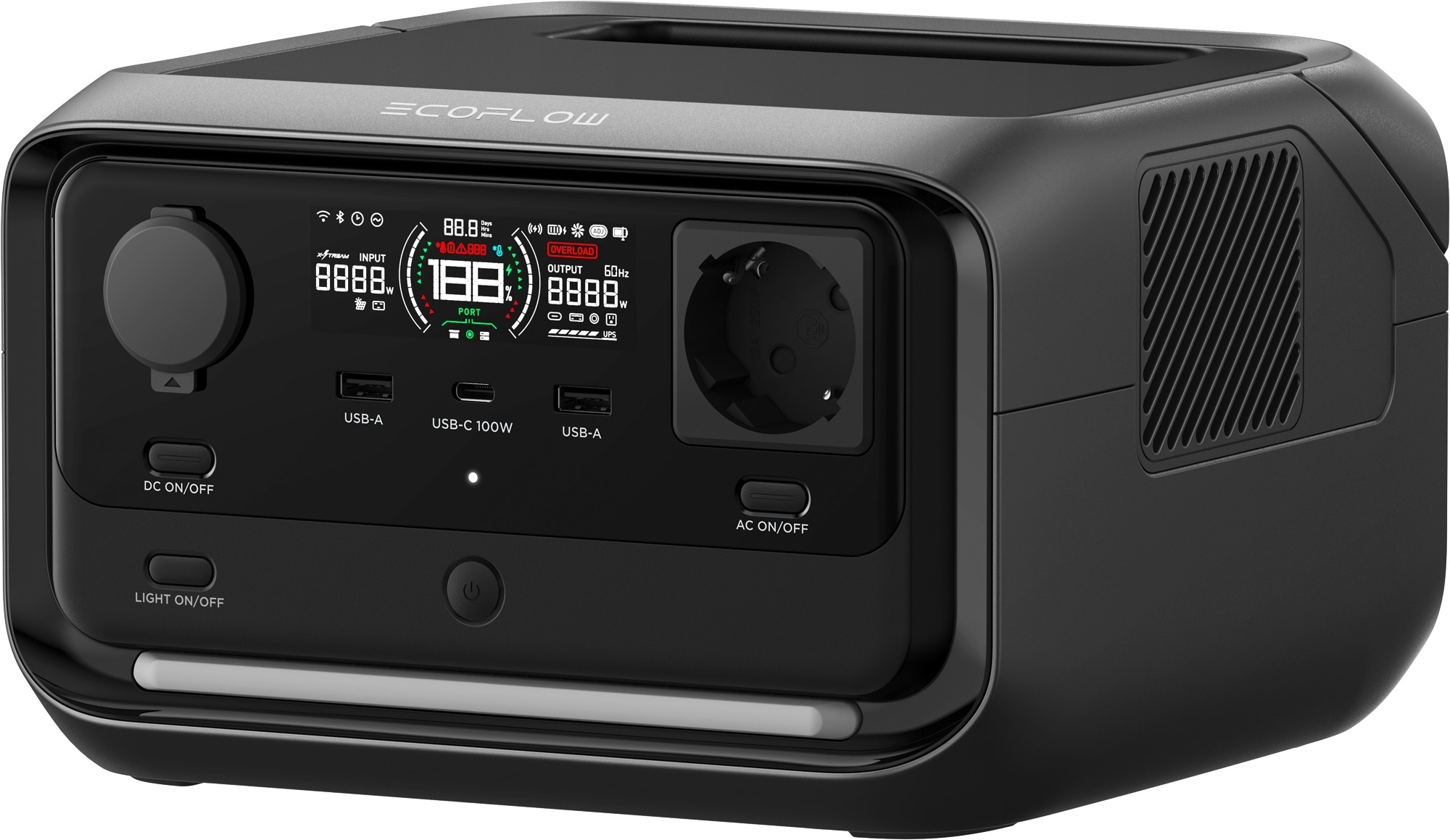 EcoFlow Power Station River 3 Plus, 286 Wh USV 10 ms, EU Version