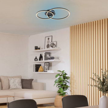 EGLO LED Plafondlamp Palmaves-3 met kleurenfunctie, zwart