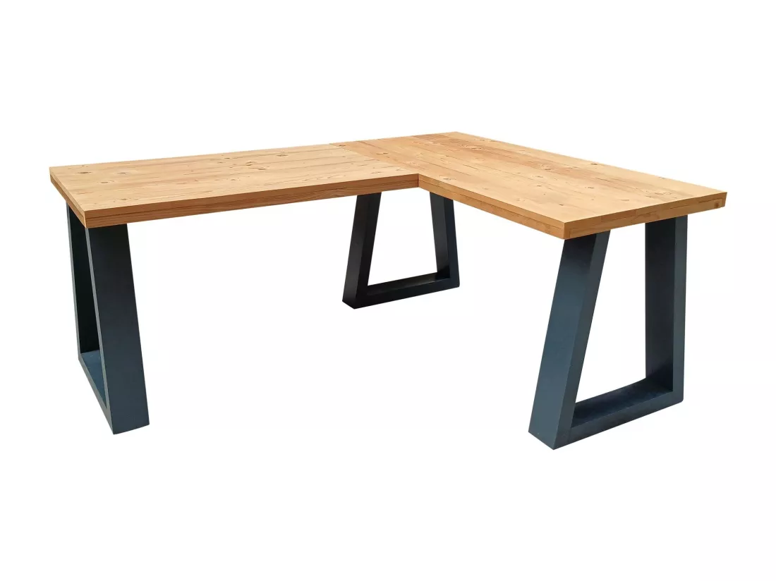 Wood4you - bureau d'angle - vancouver bois torréfié - 180150  anthracite