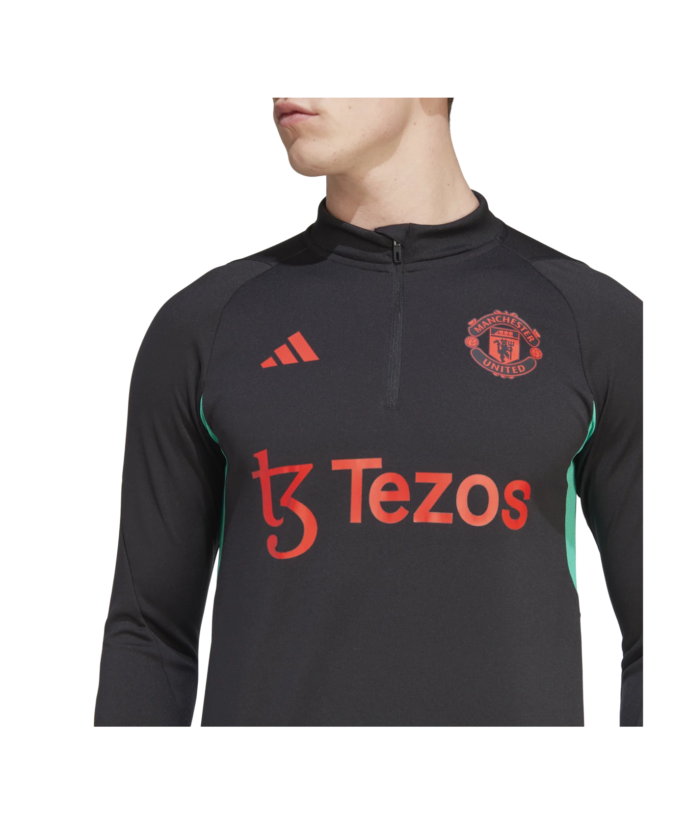 adidas Manchester United HalfZip Sweatshirt Schwarz
