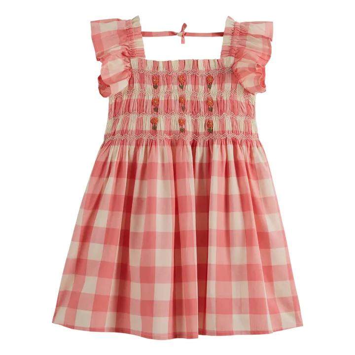 Emile et Ida Robe Smockée Vichy | Rose bonbon