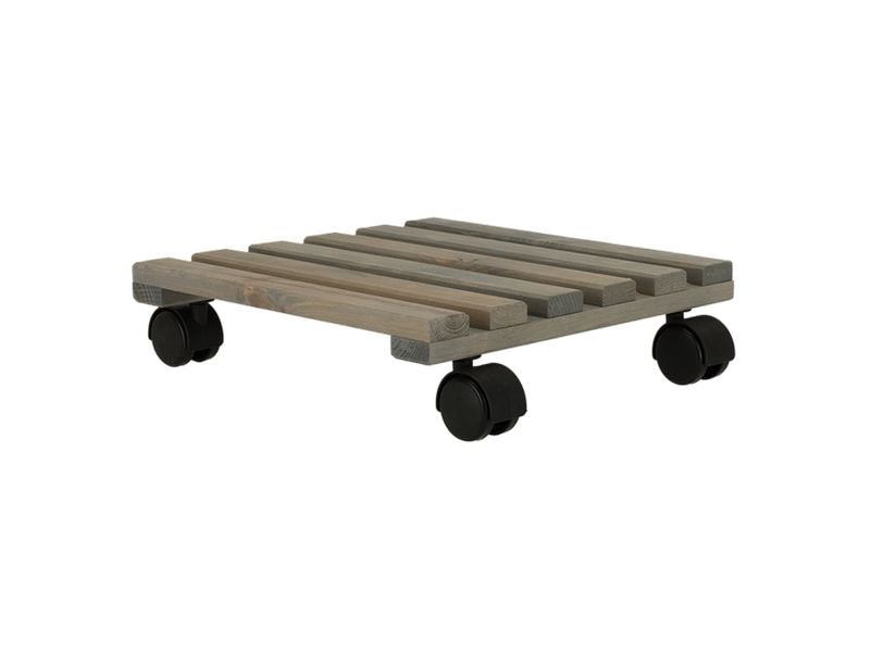 Esschert Design Rolleruntersetzer Quadratisch L Grau/Schwar Pflanzentrolley